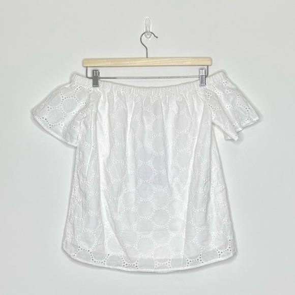 SAIL TO SABLE | NWT Off the Shoulder Dot Eyelet Top | XS - Picture 3 of 6